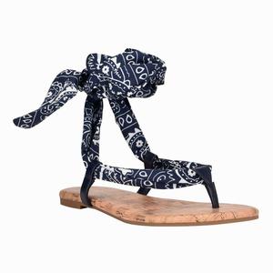 Nine West Trap Ankle Wrap Platte Sandalen DonkerBlauw Nederland | BIQ-386751